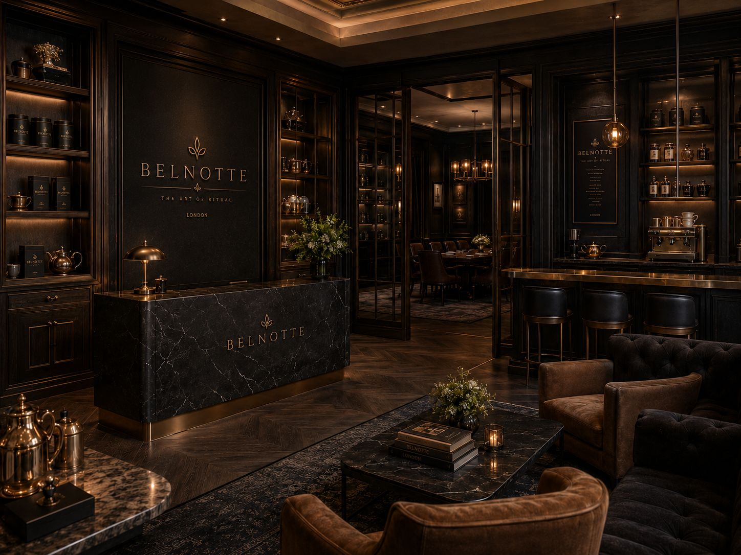 Belnotte coffee, freshly roasted beans and signature packaging