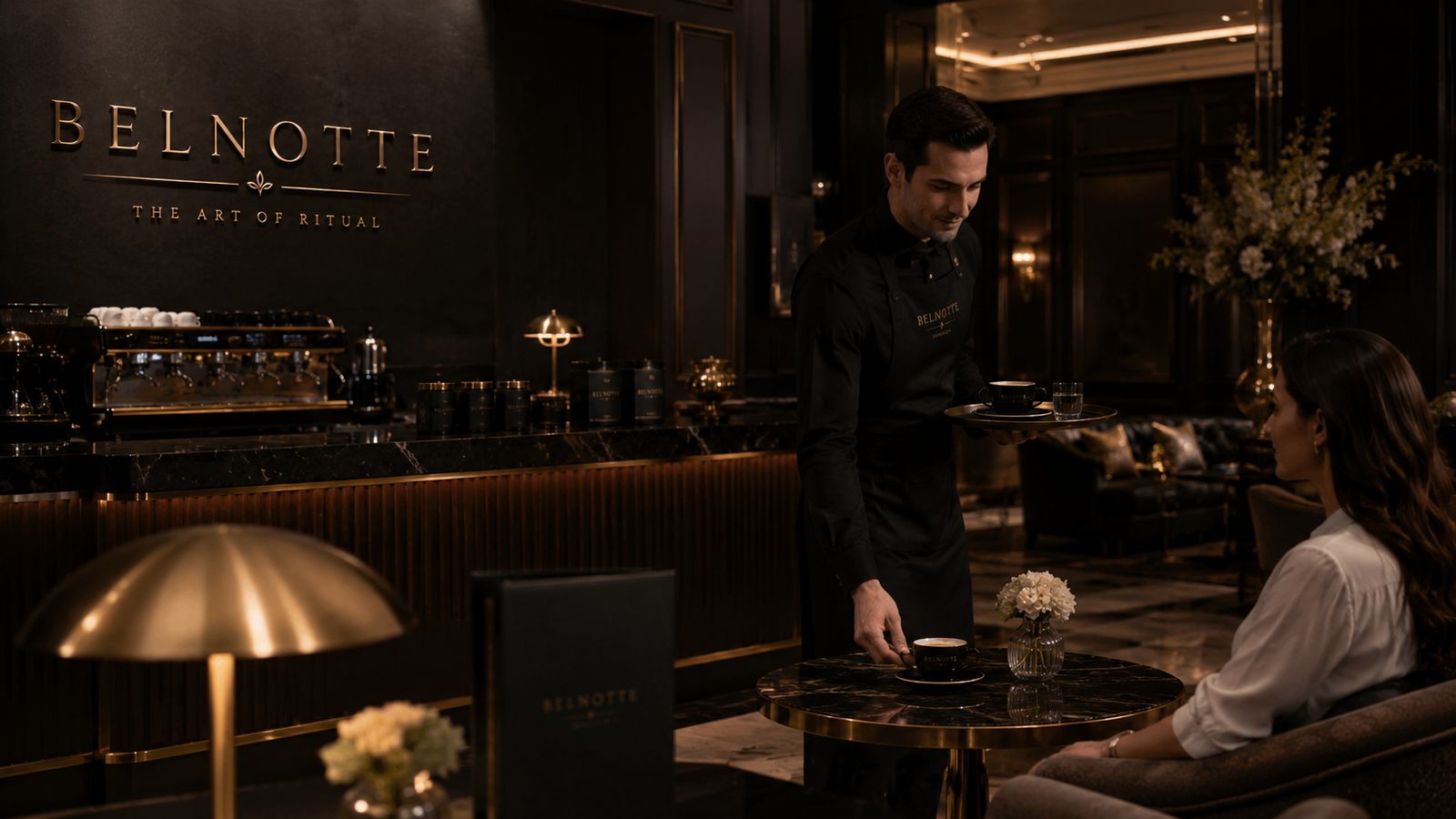 Belnotte coffee prepared in a fine hotel setting
