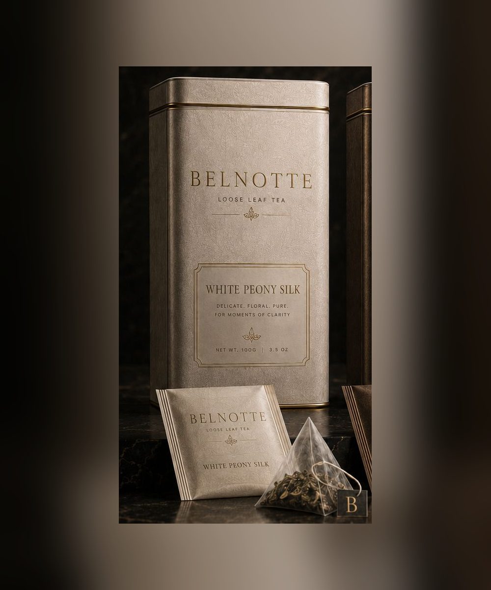 Belnotte White Peony Silk tea caddy